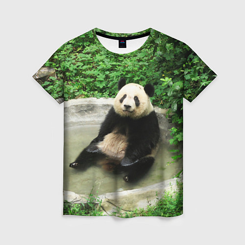 Женская футболка Панда отдыхает в ванной / 3D-принт – фото 1