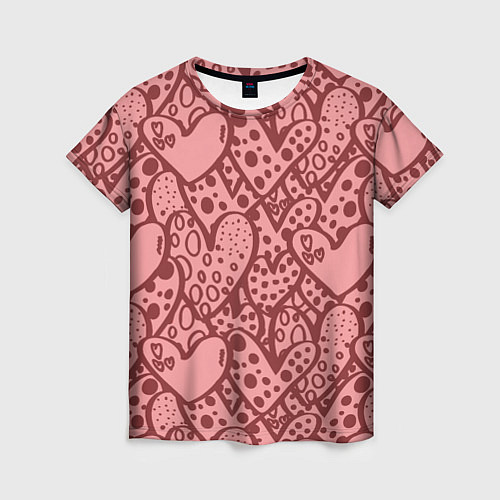 Женская футболка Сердечный принт / 3D-принт – фото 1