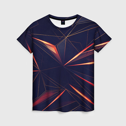 Женская футболка Темная абстракция треугольники / 3D-принт – фото 1