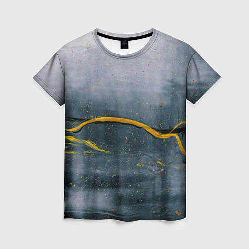 Женская футболка Серо-светлый абстрактный туман и краски / 3D-принт – фото 1