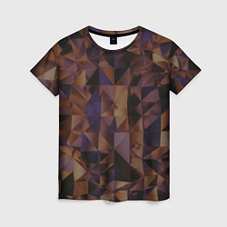 Женская футболка Стеклянная тёмная геометрическая текстура