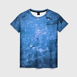 Женская футболка Тёмно-синяя абстрактная стена льда