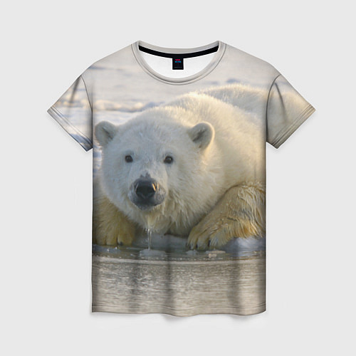 Женская футболка Белый медведь ожидает / 3D-принт – фото 1