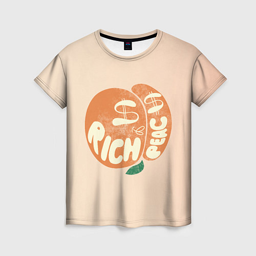 Женская футболка Рич пич - богатый персик / 3D-принт – фото 1