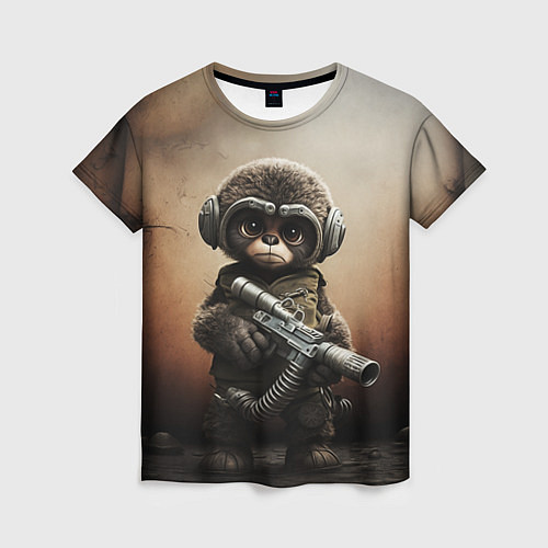Женская футболка Зверь с оружием / 3D-принт – фото 1