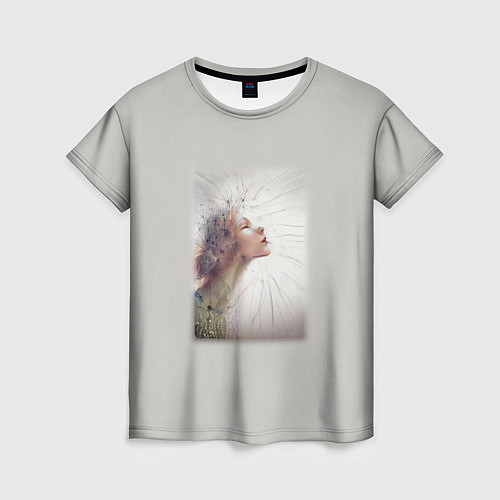 Женская футболка Девушка-одуванчик / 3D-принт – фото 1