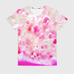 Футболка женская Розовое множество красок и пузырей, цвет: 3D-принт