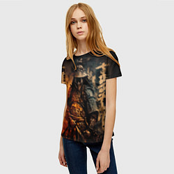 Футболка женская Самурай в тумане, цвет: 3D-принт — фото 2