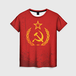 Футболка женская СССР серп и молот, цвет: 3D-принт