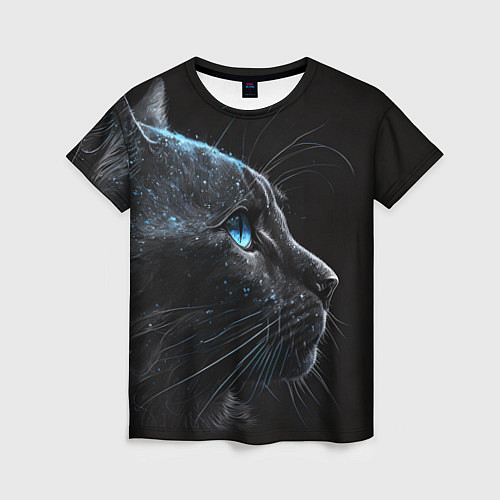 Женская футболка Кошечка с голубыми глазками / 3D-принт – фото 1