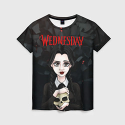 Футболка женская Wednesday black, цвет: 3D-принт