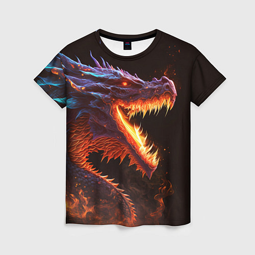Женская футболка Огненный дракон / 3D-принт – фото 1