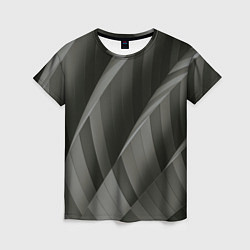 Женская футболка Абстрактные серые острые металлические листы