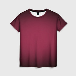 Женская футболка Градиент светлая марсала с переходом в черный