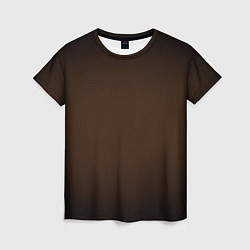Женская футболка Фон оттенка шоколад и черная виньетка