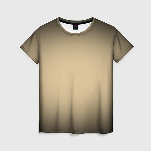 Женская футболка Бежевый градиент / 3D-принт – фото 1