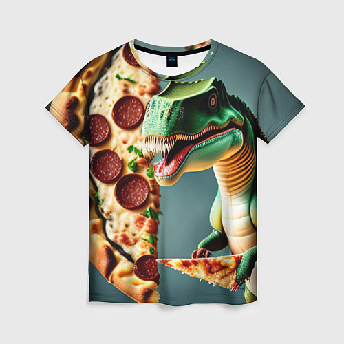 Женская футболка Пиццазавр / 3D-принт – фото 1