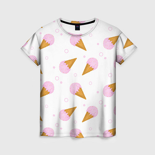 Женская футболка Мороженое в жаркий день / 3D-принт – фото 1