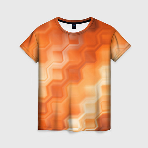 Женская футболка Золотисто-оранжевый туманный паттерн / 3D-принт – фото 1