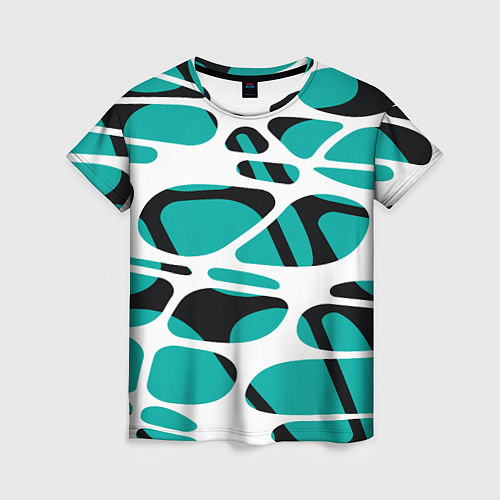 Женская футболка Абстрактный узор из сетчатых прожилок / 3D-принт – фото 1