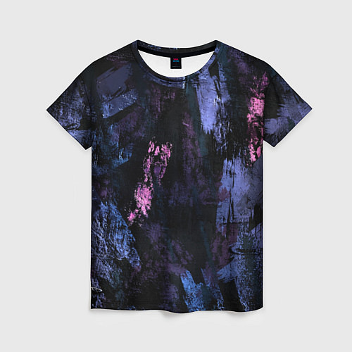 Женская футболка Неоновые пятна краской / 3D-принт – фото 1