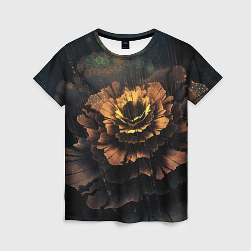 Женская футболка Midjourney цветок под дождем / 3D-принт – фото 1