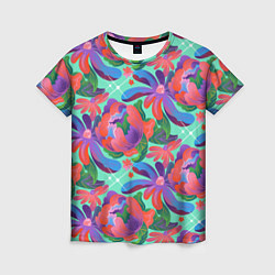 Женская футболка Цветочный паттерн арт