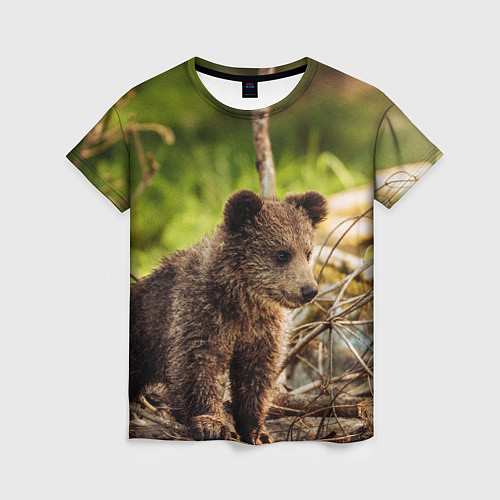 Женская футболка Медвежонок красавец / 3D-принт – фото 1