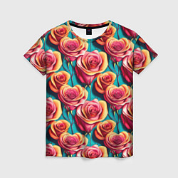 Женская футболка Паттерн с розами