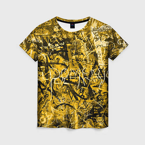 Женская футболка Желтый хаос / 3D-принт – фото 1