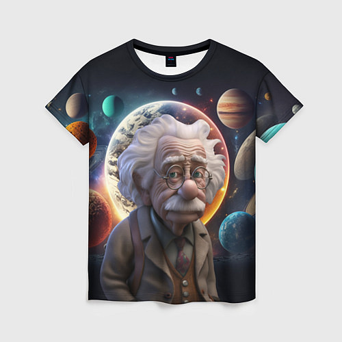 Женская футболка Альберт Эйнштейн и его теория / 3D-принт – фото 1