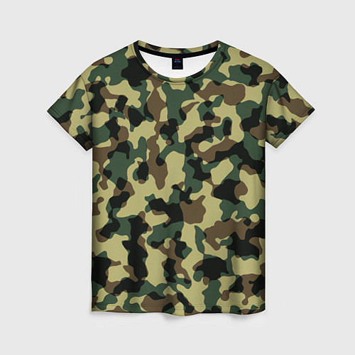 Женская футболка Военный камуфляж / 3D-принт – фото 1