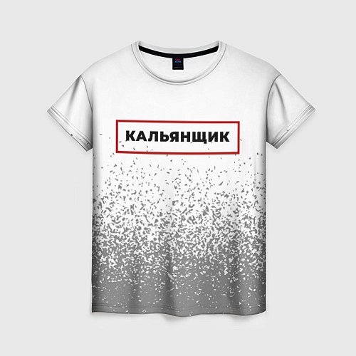 Женская футболка Кальянщик в рамке красного цвета / 3D-принт – фото 1