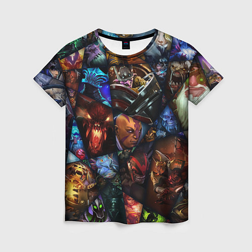 Женская футболка Мозаика персонажи Dota 2 / 3D-принт – фото 1