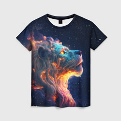 Футболка женская Космический звёздный лев, цвет: 3D-принт