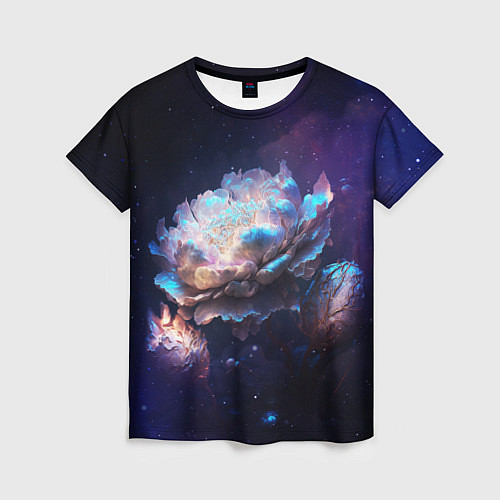Женская футболка Космические звёздные цветы / 3D-принт – фото 1