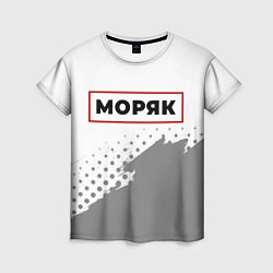 Женская футболка Моряк в рамке красного цвета