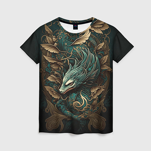 Женская футболка Изумрудный Дракон Irezumi / 3D-принт – фото 1