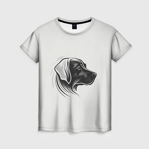 Женская футболка Стилизованный арт пса / 3D-принт – фото 1