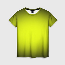 Футболка женская Кислотный желтый с градиентом, цвет: 3D-принт