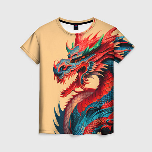 Женская футболка Japan dragon - tattoo - art / 3D-принт – фото 1