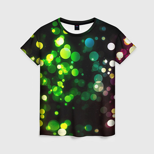 Женская футболка Разноцветные блики / 3D-принт – фото 1