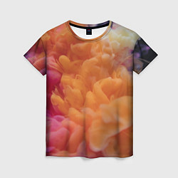 Женская футболка Разноцветный дым сгустки