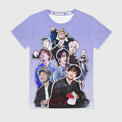 Футболка женская Айдолы бтс стикеры, цвет: 3D-принт