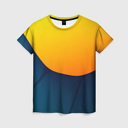 Женская футболка Двойной цвет: жёлтый и синий