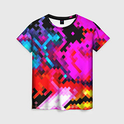 Женская футболка Pixel neon mosaic