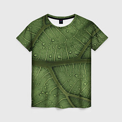 Женская футболка Текстура зелёной листы