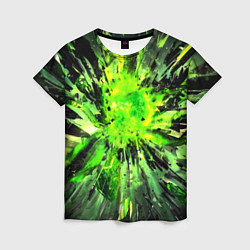 Женская футболка Fractal green explosion