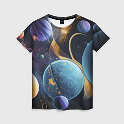 Женская футболка Планеты во вселенной