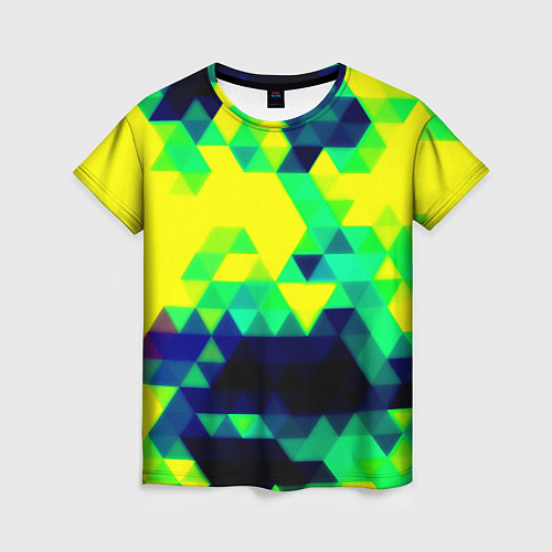 Женская футболка Yellow green texture / 3D-принт – фото 1